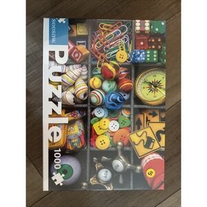 Seesaw 1000 Piece Jigsaw Puzzle Colorful Collectibles Buttons Dice Toys ~ NEW!